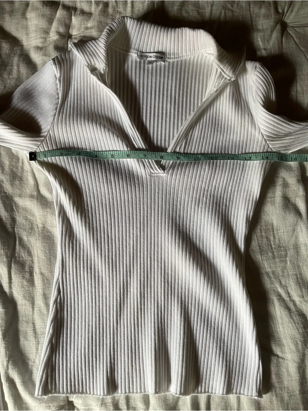 Cotton Citizen Ibiza Long Sleeve Polo in White XS - Picture 7 of 9